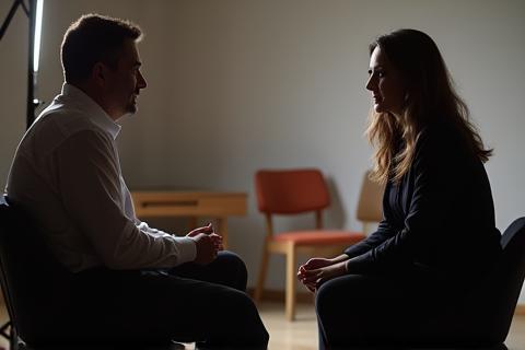 Actor rehearsing for an audition with a coach providing feedback.