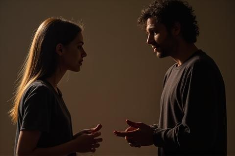 Instructor guiding students in a method acting exercise focusing on emotional connection.